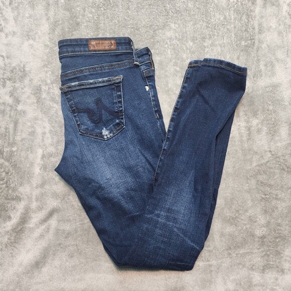 AG Adriano Goldschmied Women's The Legging Ankle Distressed Jeans Size 25 - Picture 3 of 14